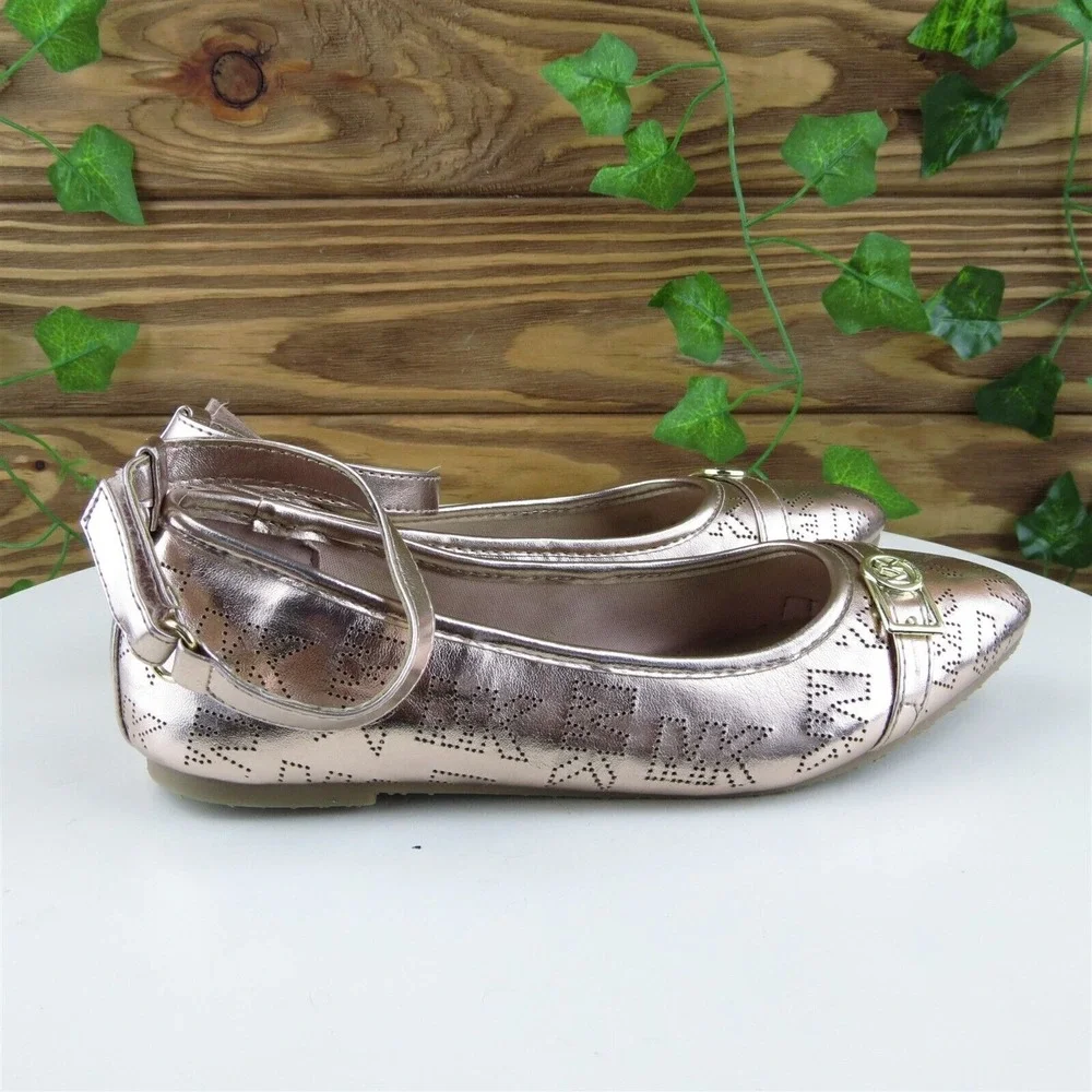 Michael Kors Sz 1 Shoes Girls‎ Youth Mary Jane Rose Gold Synthetic Buckle